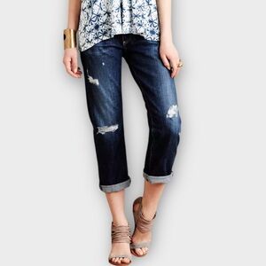 AG Tomboy Crop Jeans 27 Distressed Relaxed Straight Leg cropped luxe premium EUC
